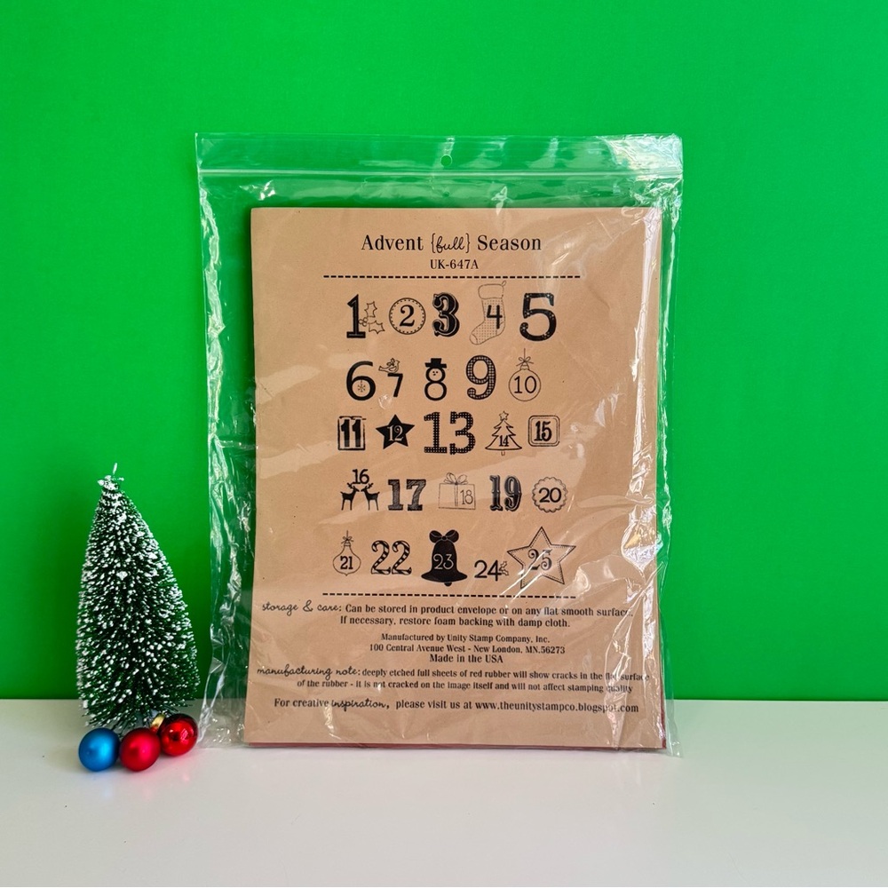 Unity Stamp Co. Christmas Advent Calendar Stamp Set ~ New ~ Unused